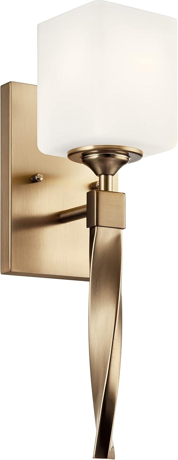 Champagne Bronze 5'' Dimmable Wall Sconce with Satin Etched Opal Glass