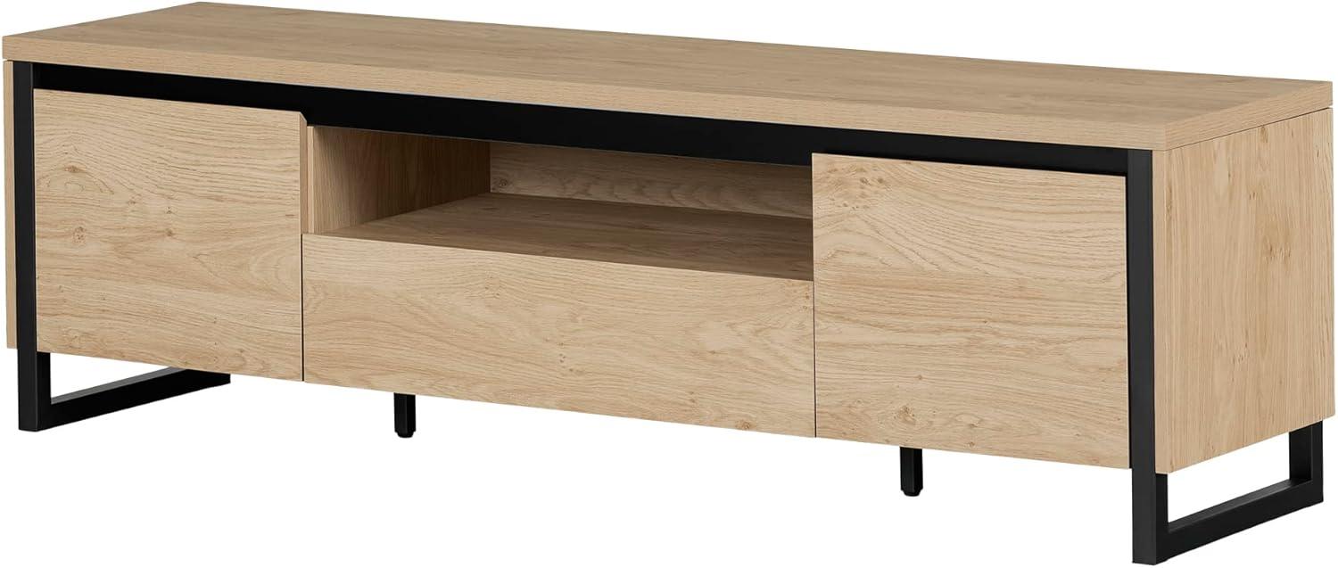 Urban Modern Black MDF TV Stand with Cabinet and Drawer