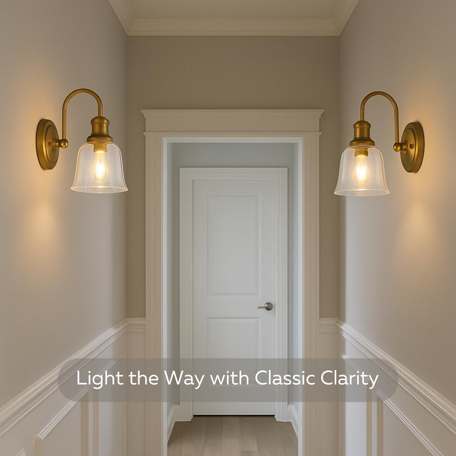 LIGHTACCENTS Clear Glass Ceiling Fan Light Covers – Replacement Lamp Shades for Ceiling Fixtures – Fan Light Globes for LED or Incandescent Bulbs – 4-Pack Clear Dome Set