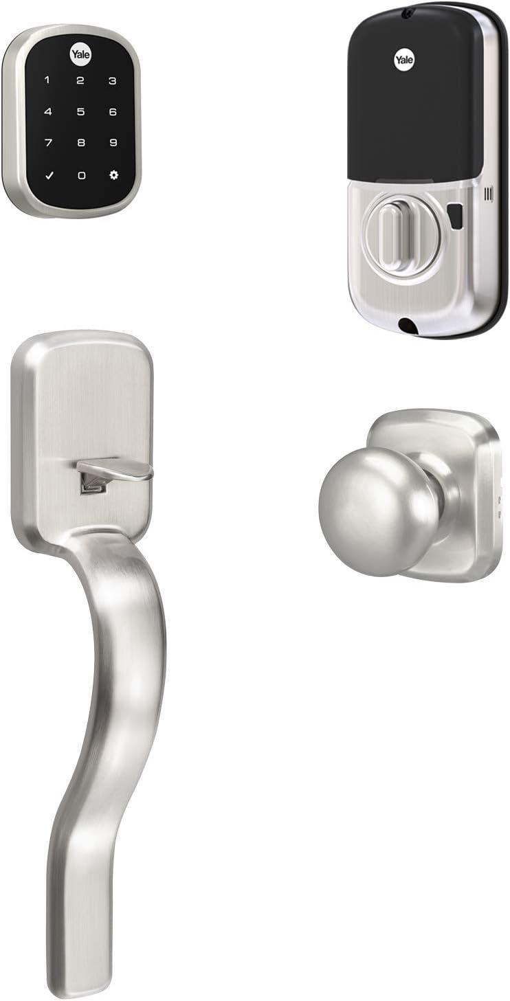 Satin Nickel Smart Deadbolt with Ridgefield Handle