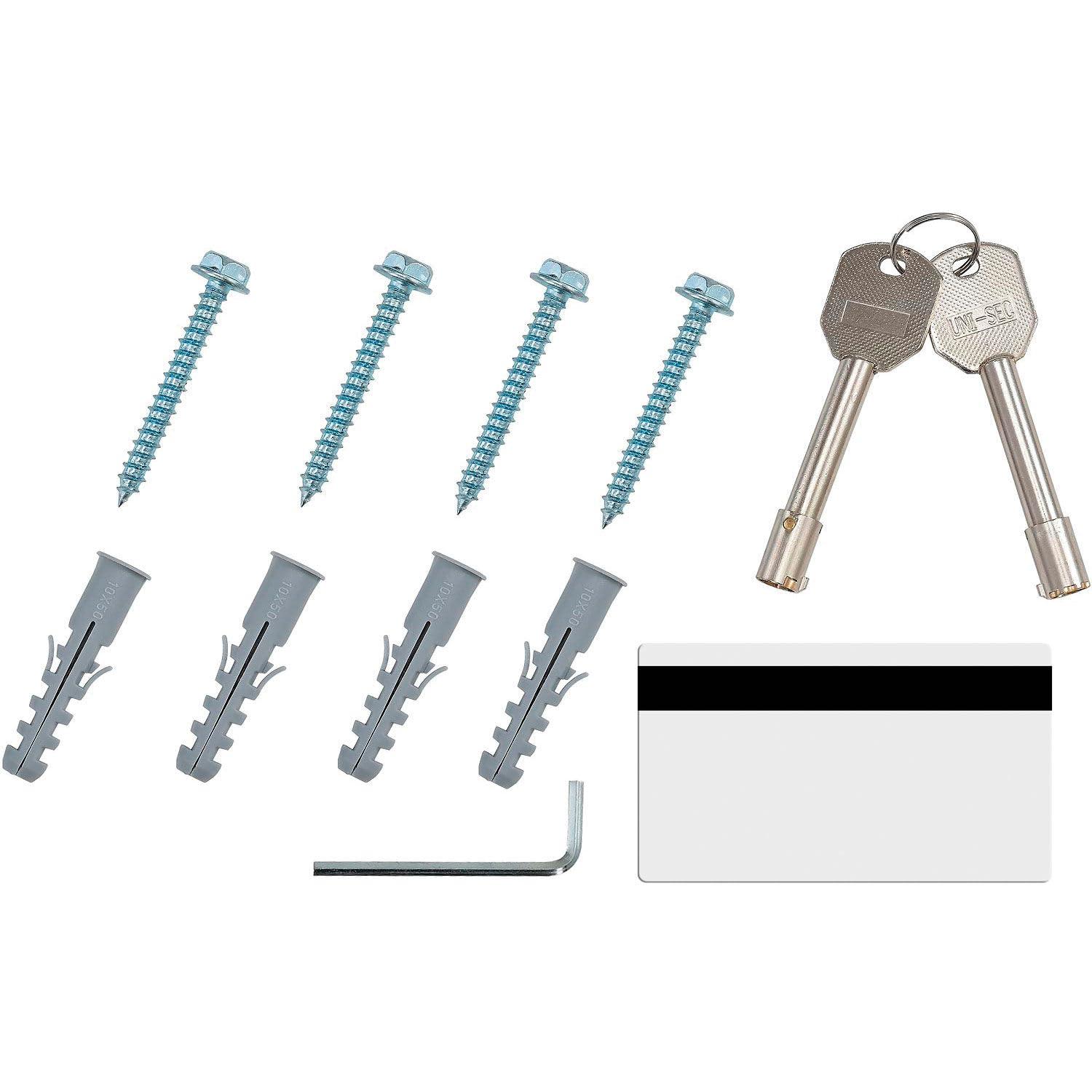 Global Industrial Personal Hotel Safe Electronic Lock with Card Slot Keyed Alike, White - 18 x 15 x 9 in.