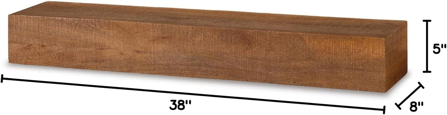 Cadmon Brown Rough Sawn Wood Wall Shelf