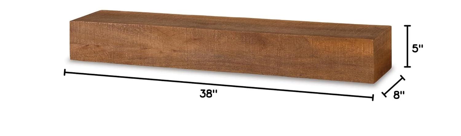Cadmon Brown Rough Sawn Wood Wall Shelf