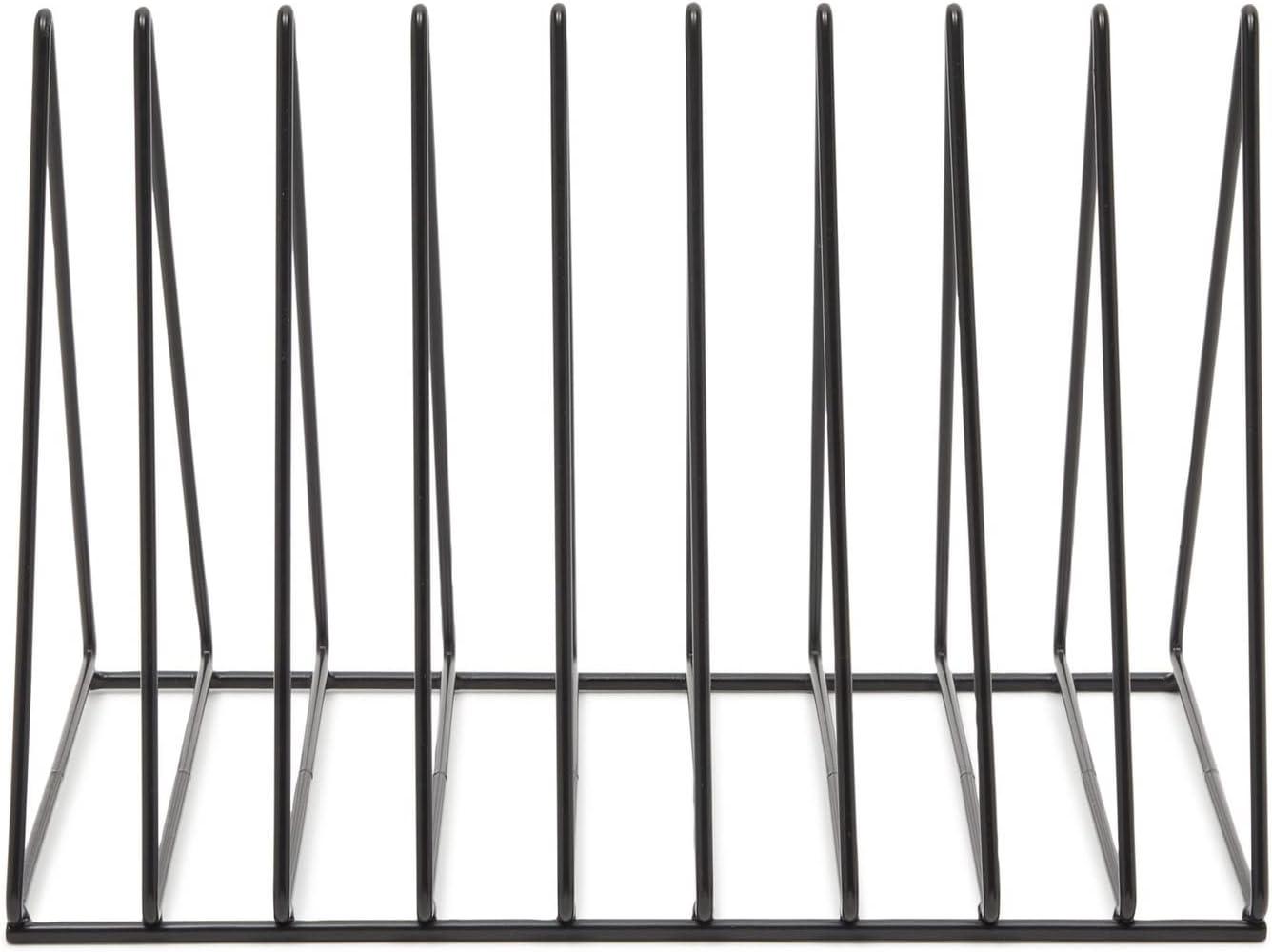 Okuna Outpost 2-Pack File Folder Organizer for Desk - Triangle Holder for Magazines and Notebooks (Black)