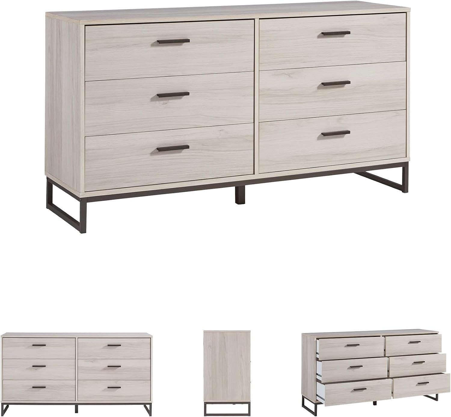 Signature Design by Ashley Contemporary Socalle 6 Drawer Dresser, Light Natural