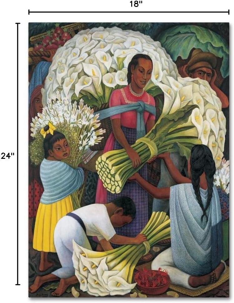 Trademark Fine Art - 14"x19" Diego Rivera 'The Flower Vendor' Canvas Art
