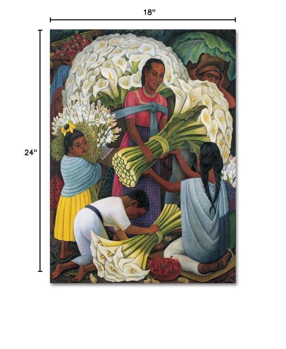 Trademark Fine Art - 14"x19" Diego Rivera 'The Flower Vendor' Canvas Art