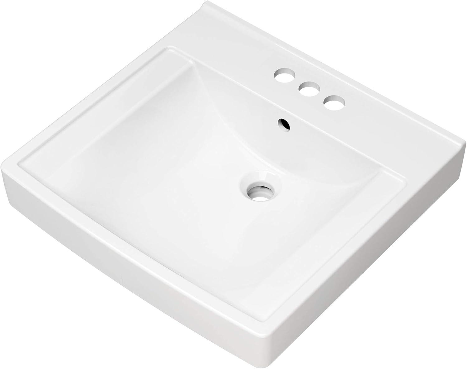 American Standard Decorum 20.25'' White Vitreous China Rectangular Bathroom Sink with Overflow