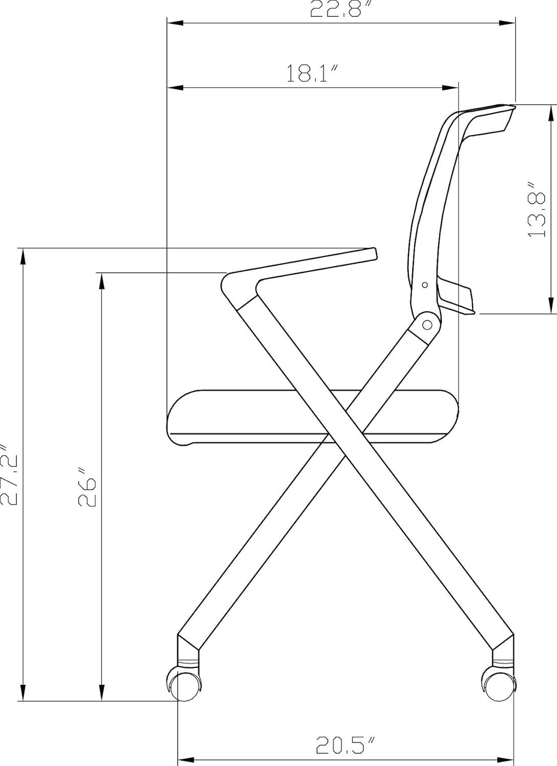 Lorell Plastic Arms/Back Nesting Chair Black Fabric Seat - Black Plastic Back - Metal Frame - 24.4" Width x 22.9" Depth x 35.4" Height - 2 / Carton