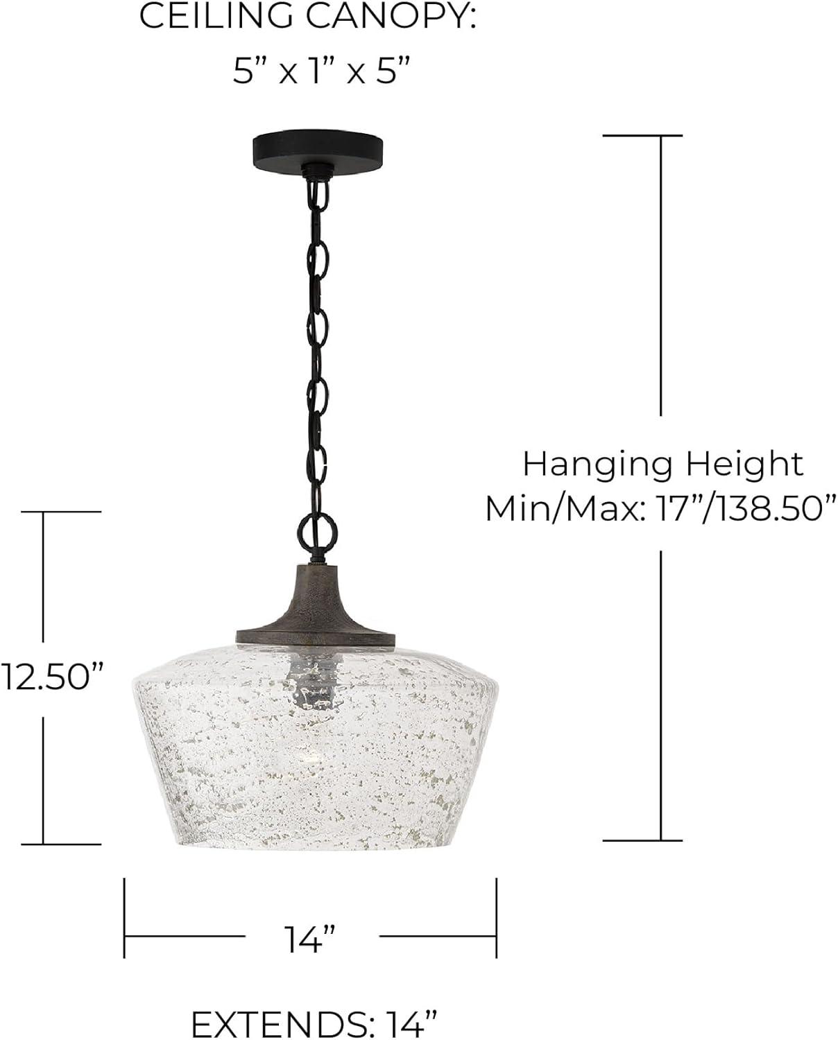 Capital Lighting Clive 1 - Light Pendant in  Carbon Grey/BlackIron
