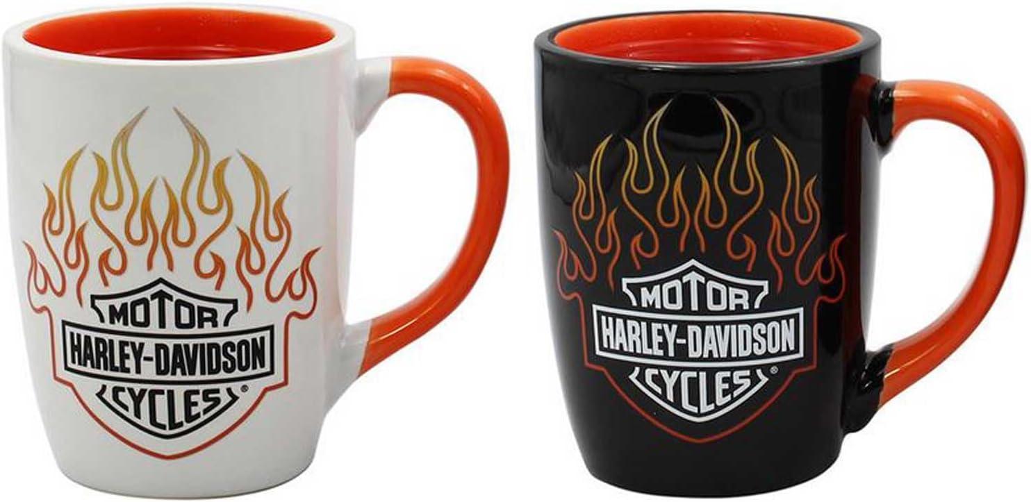 Harley-Davidson Bar & Shield Flames Ceramic Mug Set - 15 oz. - Color Change, Harley Davidson