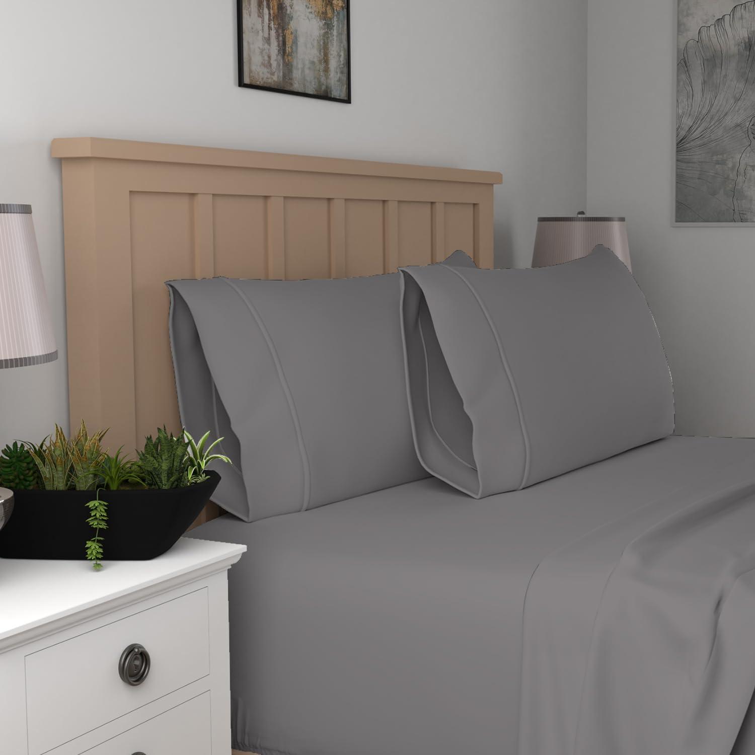 Purity Home 100% Organic Cotton Standard Lavender Percale Pillowcases, 300 Thread Count Breathable, Super Soft, & Cozy 2-Piece Set