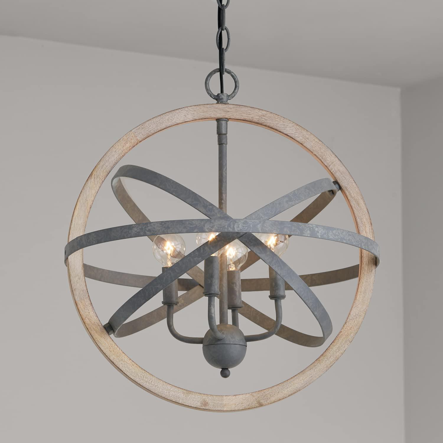 Capital Lighting Bluffton 4 - Light Pendant in  Iron/Wood