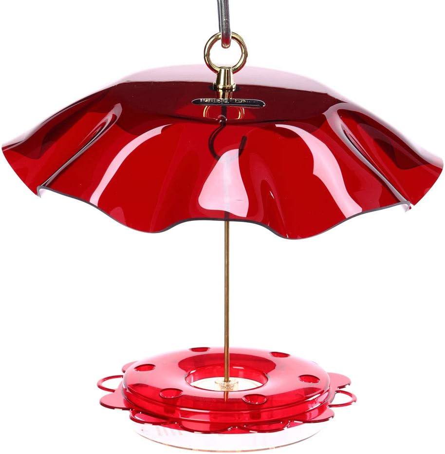 Birds Choice NP1007 Hummerfest Bird Feeder w/ Weatherguard, Hummingbird Nectar Feeder with Ant Moat, 12oz Capacity, Red
