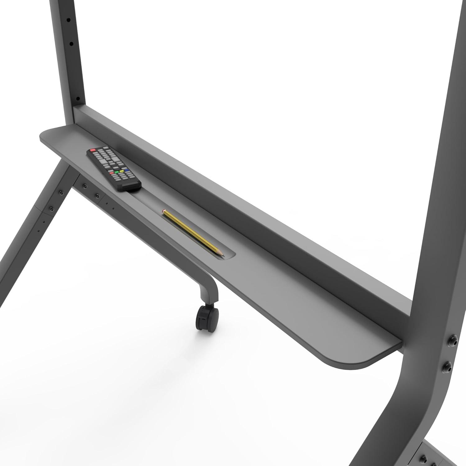 Kanto MTP100 Heavy Duty Height Adjustable Rolling TV Stand / AV Cart for 55" - 100" Screens up to 200 lbs (90.9kg)| Tray & Camera Shelf | VESA sizes from 200x200 to 900x600