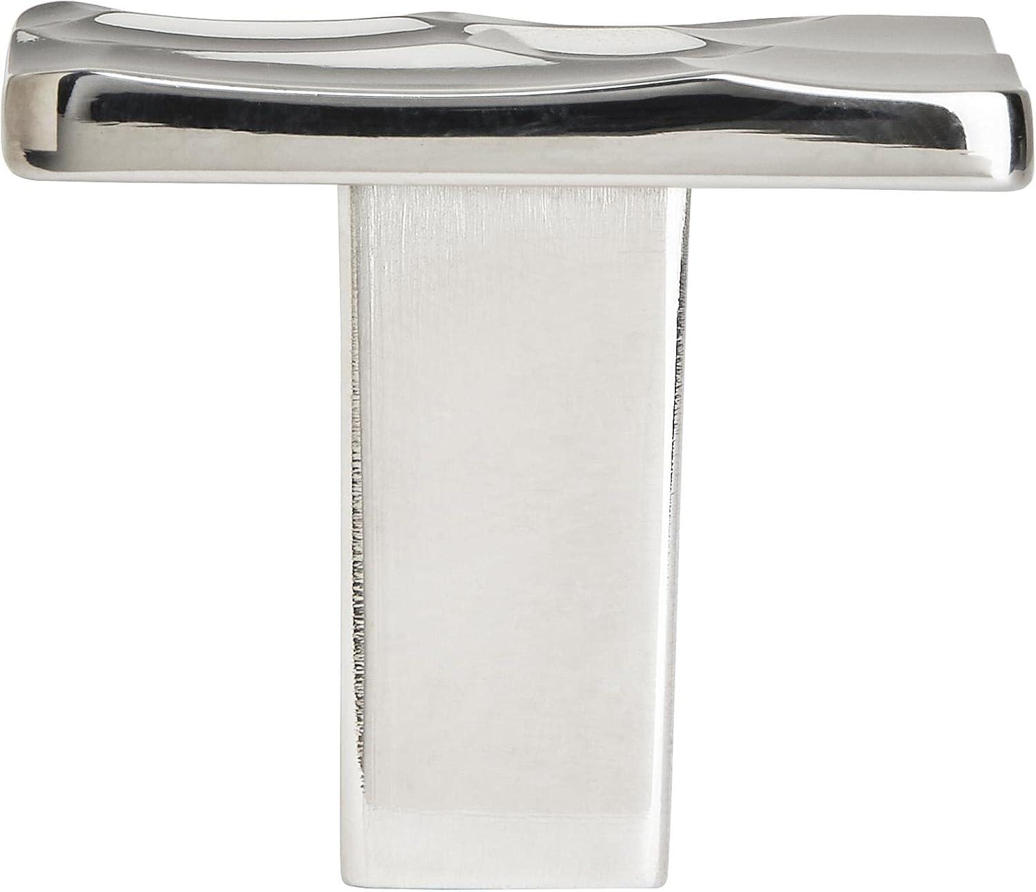 Polished Nickel Square Cabinet Knob with Mounting Hardware