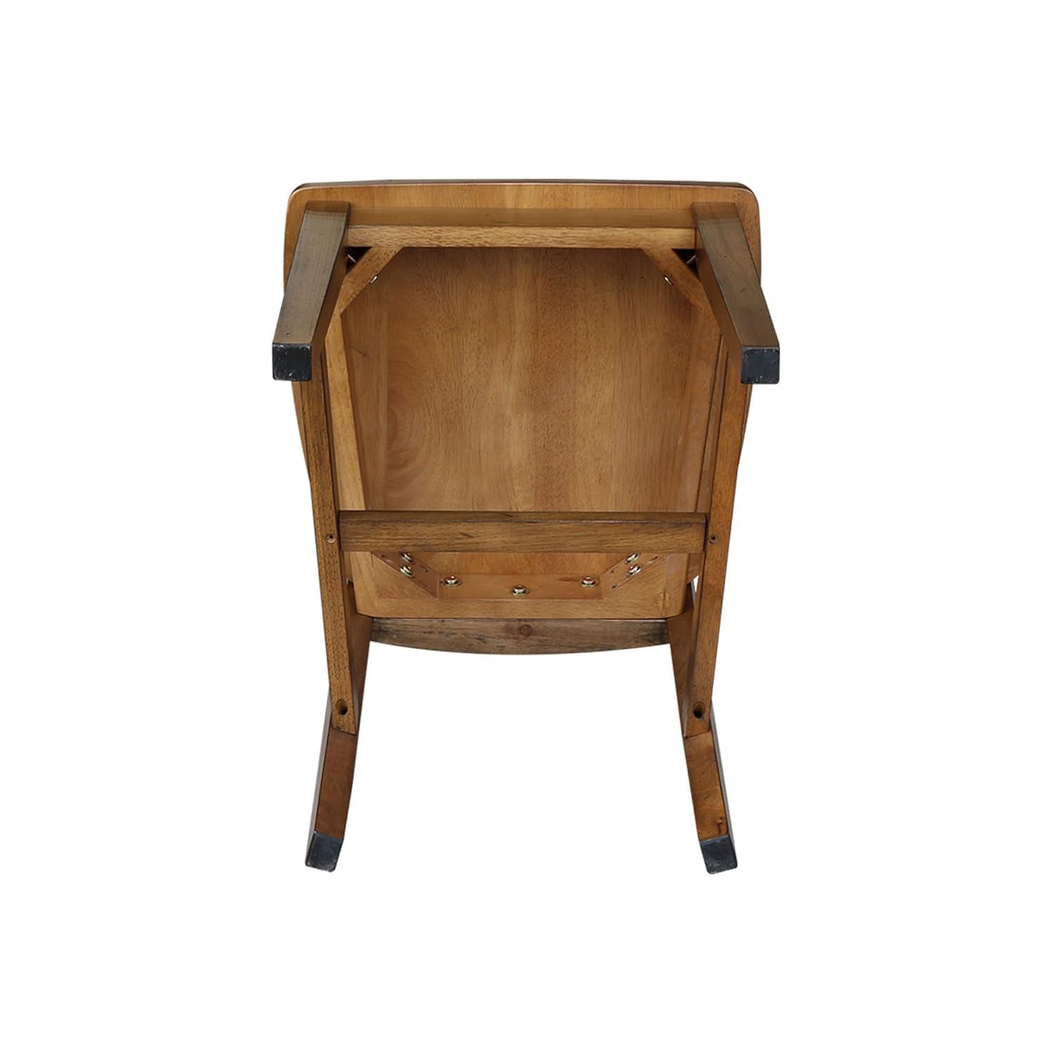Set of 2 San Remo Splatback Chairs Pecan - International Concepts: Solid Wood, Unupholstered