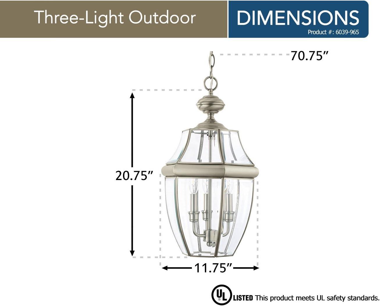 Antique Brushed Nickel Outdoor Pendant with Clear Glass