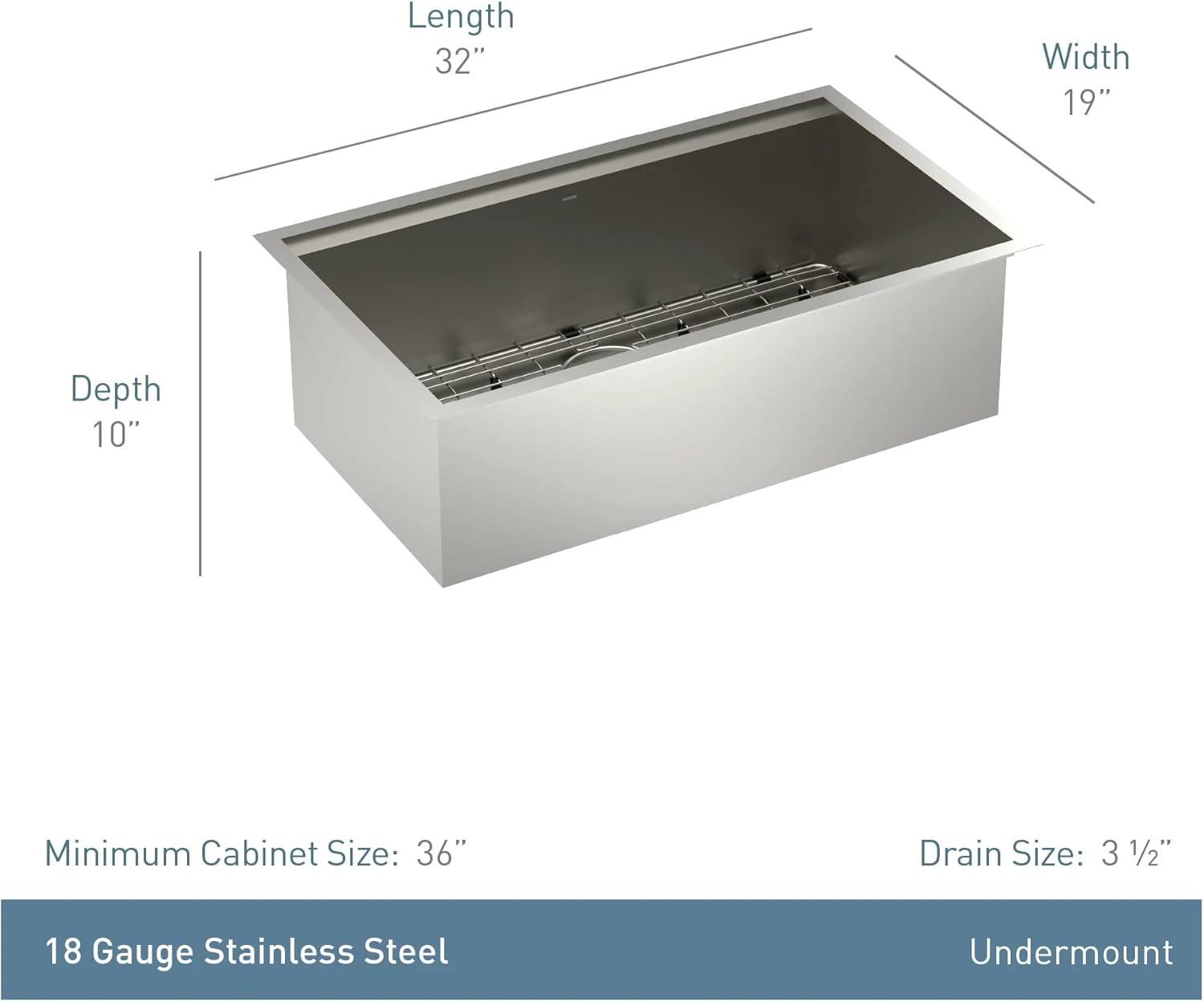 Luxe Chef 32” Workstation Stainless Steel Undermount Single Bowl Sink with Accessories