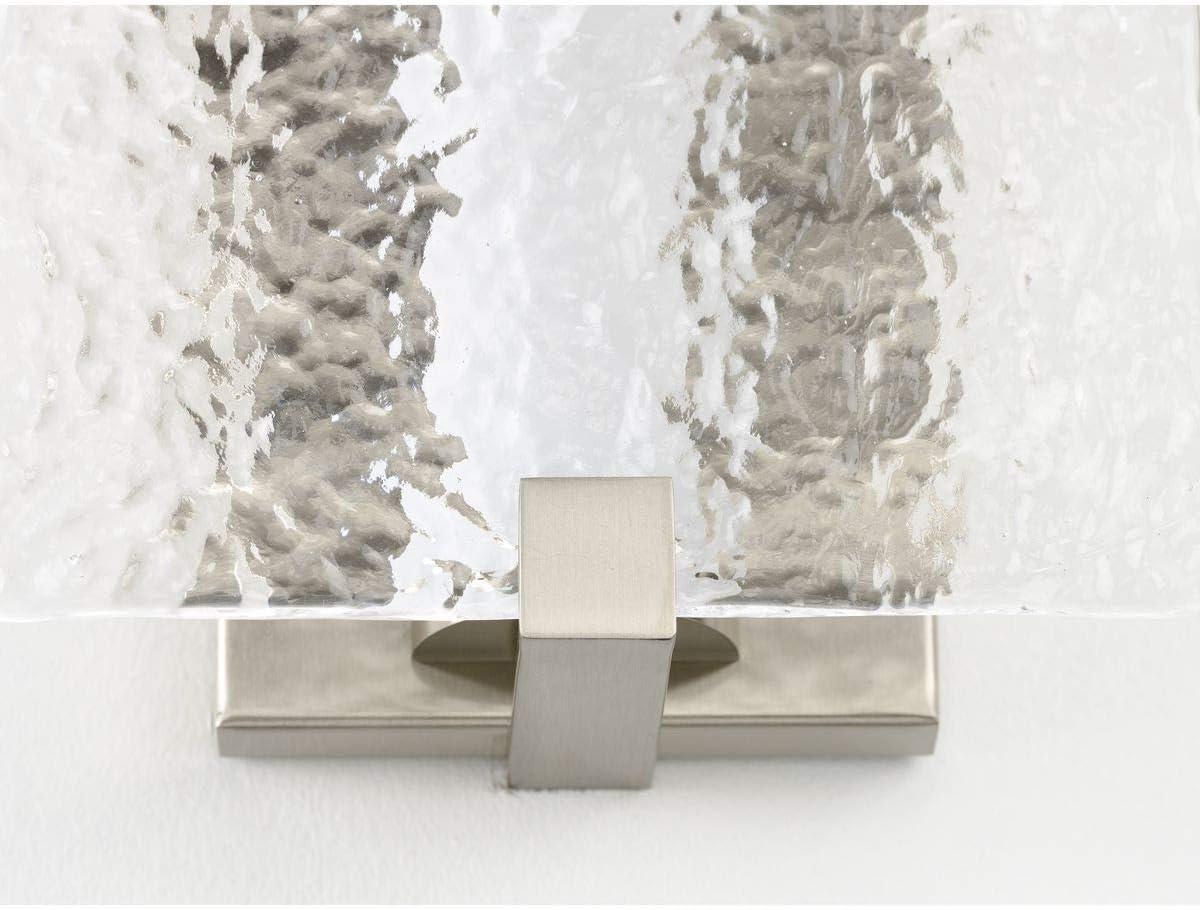 LED Stone Glass Sconce Collection Brushed Nickel ADA Wall Sconce