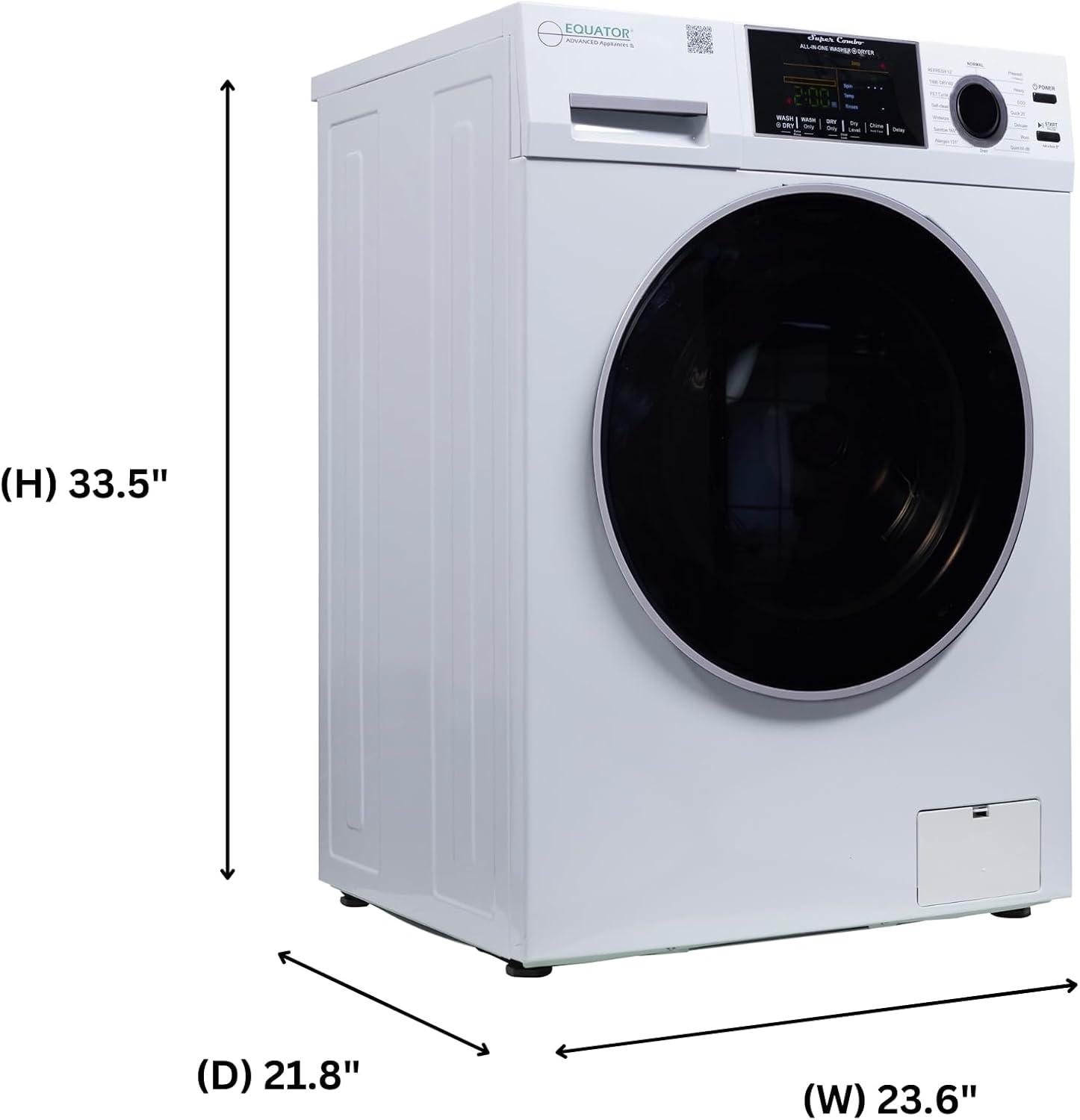 All-in-one Washer Dryer Ventless FULLY BUILTIN 0-CLEARANCE 1.62cf/15lbs 110V 1400RPM