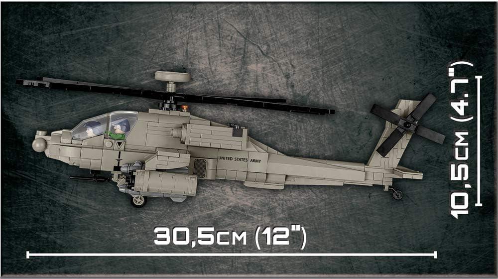 510-Piece LEGO Compatible AH-64 Apache Helicopter Model