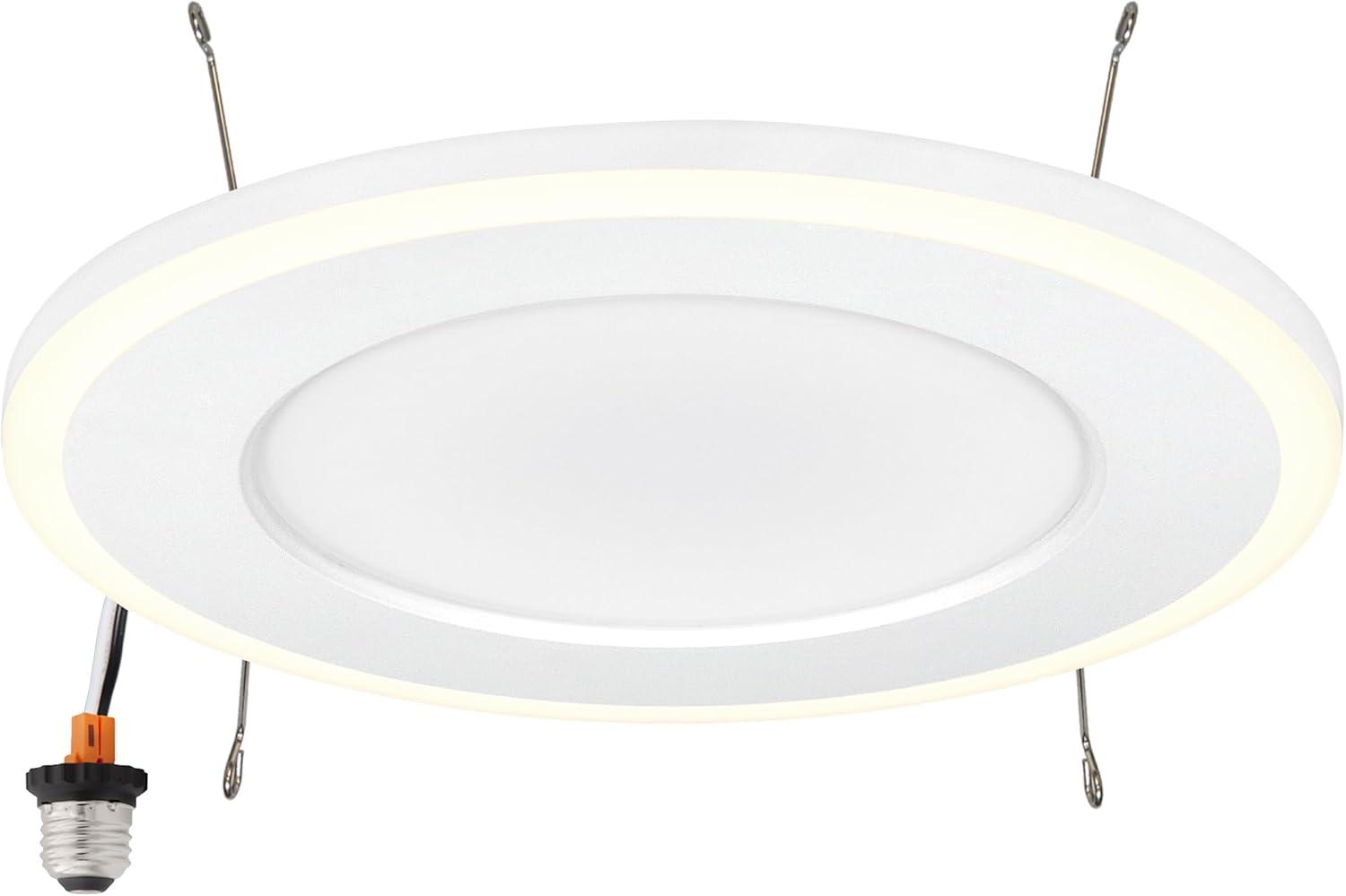 Maxxima 5 in. & 6 in. Retrofit Recessed LED Downlight with Night Light, 1200 Lumens, 11 Watts, 5 CCT, 2000K Night Light, Dimmable