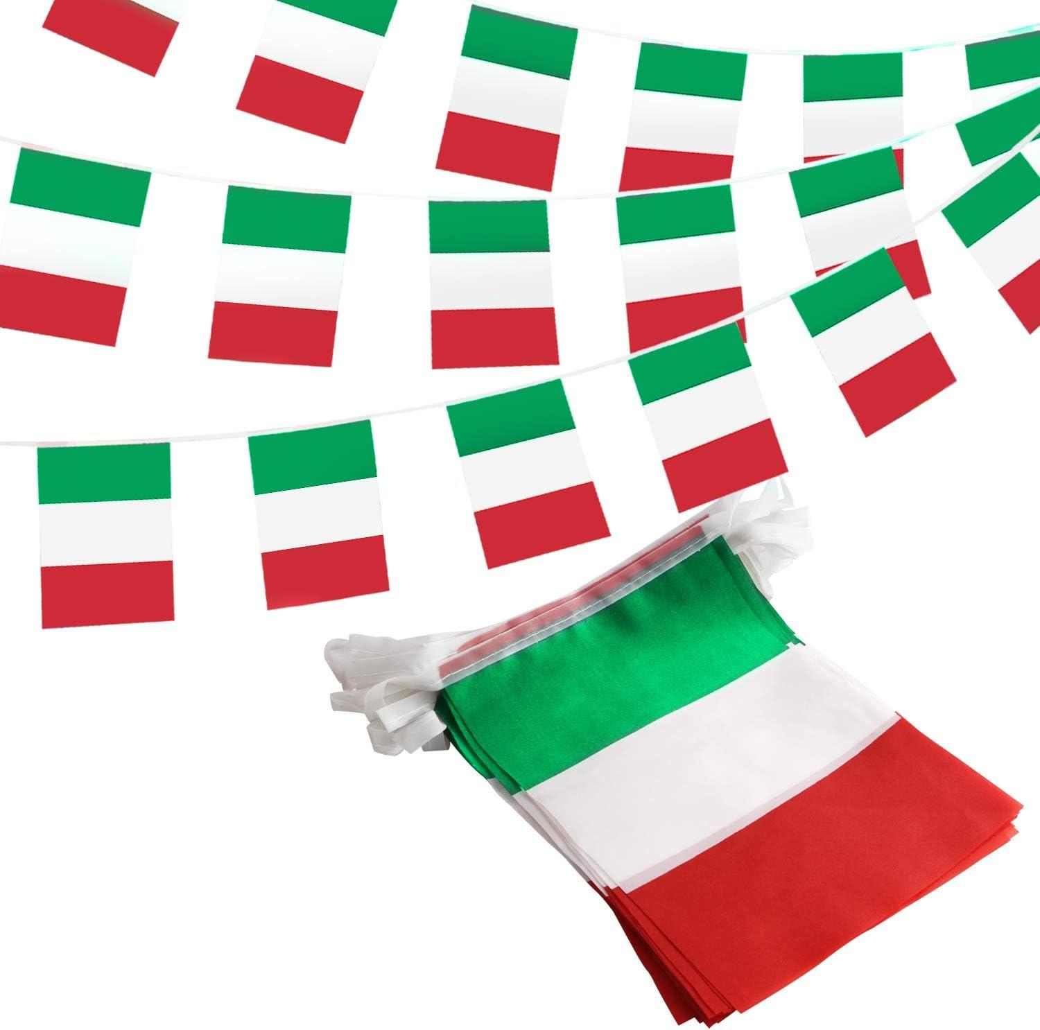 Anley Italy Italian Republic String Pennant Flags - Patriotic Events 2nd of June National Day Decoration Sports Bars - 33 Feet 38 Flags