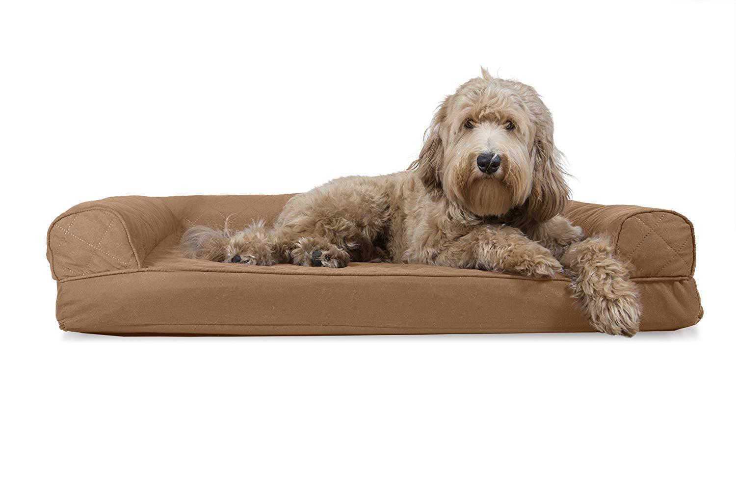 Quilted Orthopedic Bolster Sofa Pet Bed