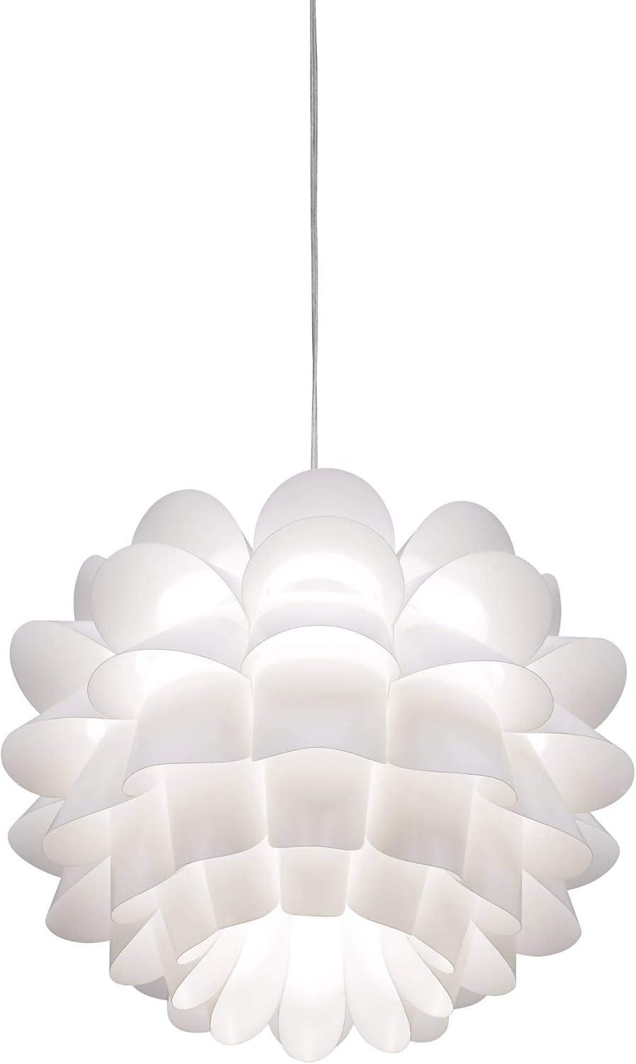 Possini Euro Design White Flower Pendant 19 1/2" Wide Modern Blooming Curved Petals for Dining Room Living House Home Foyer Kitchen Island Entryway