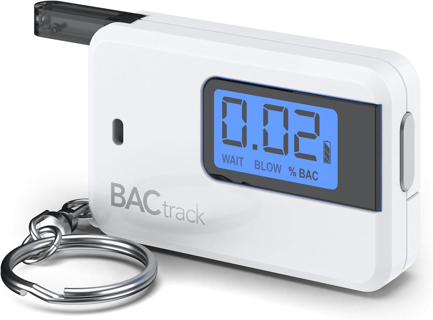 White Ultra-Portable Keychain Breathalyzer with LCD Display