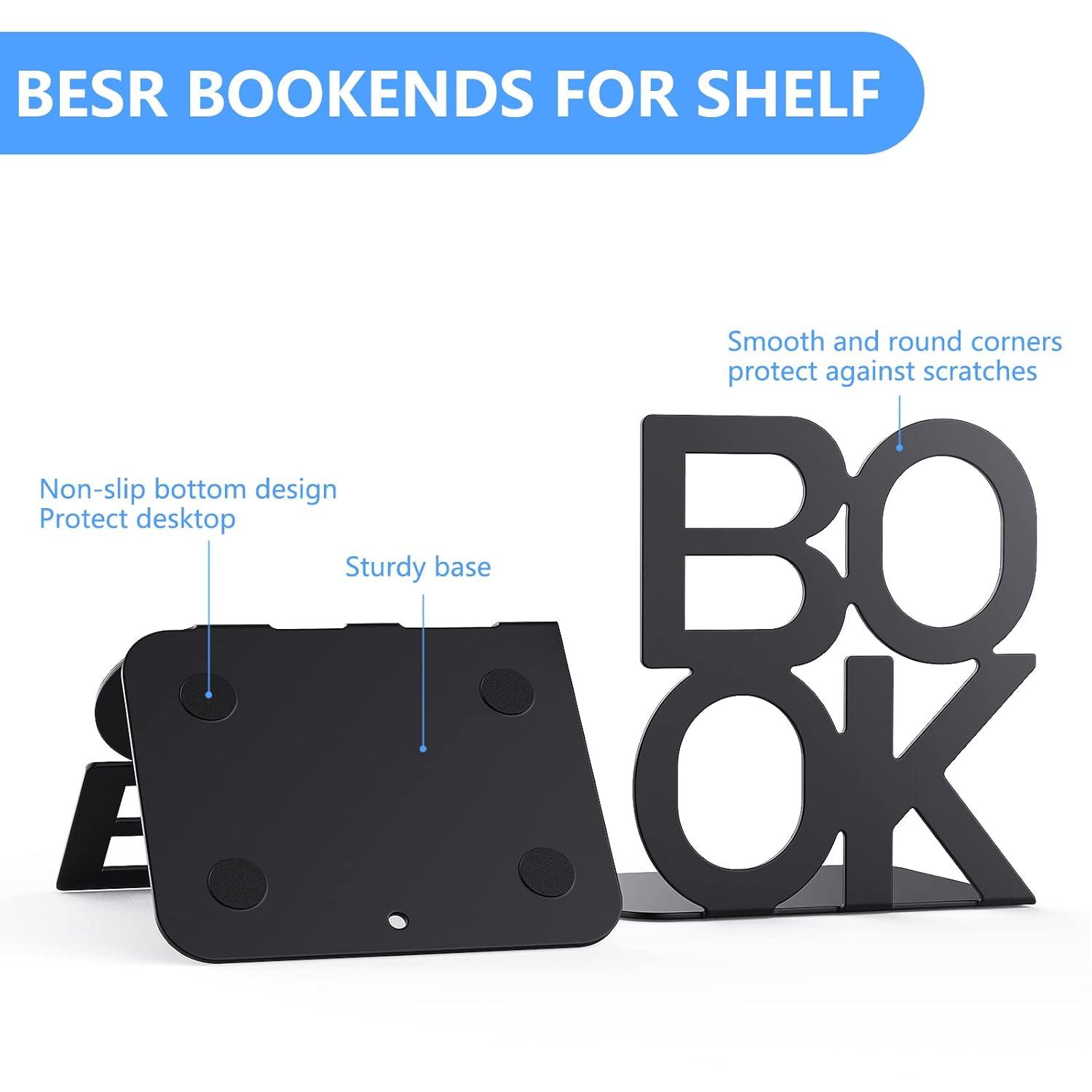 Book Ends,BookEnds Supports for Bookrack Desk,Bookend are Used for Books, Unique Appearance Design,Heavy Duty