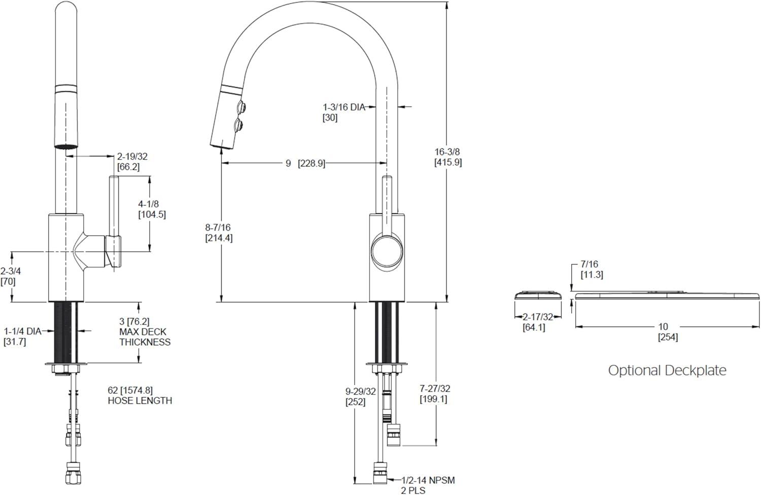 Stellen 16.75" High Arc Pull-Down Kitchen Faucet in Matte Black