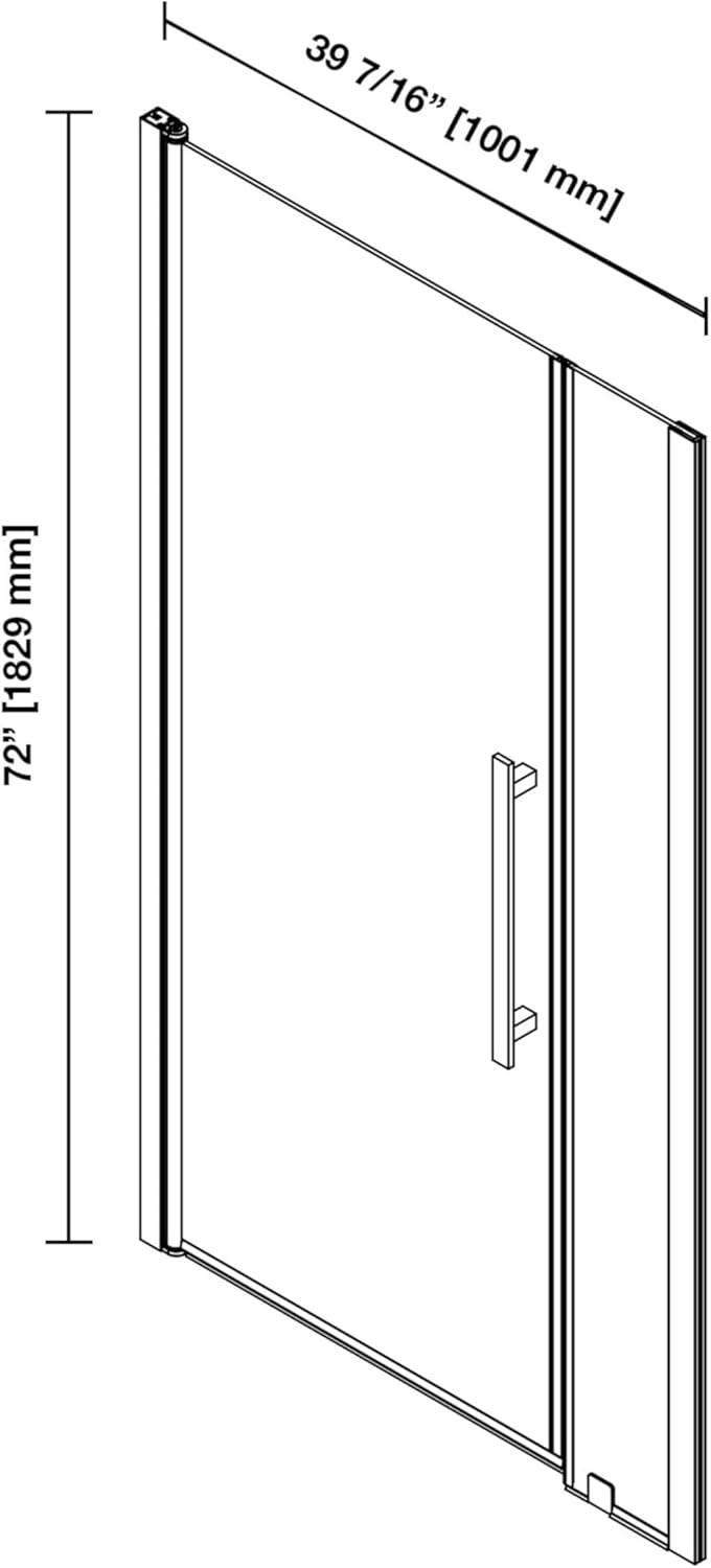 OVE Decors Pasadena 39 7/16 To 41 3/8 In. W X 72 In. H Alcove Frameless Pivot Shower Door