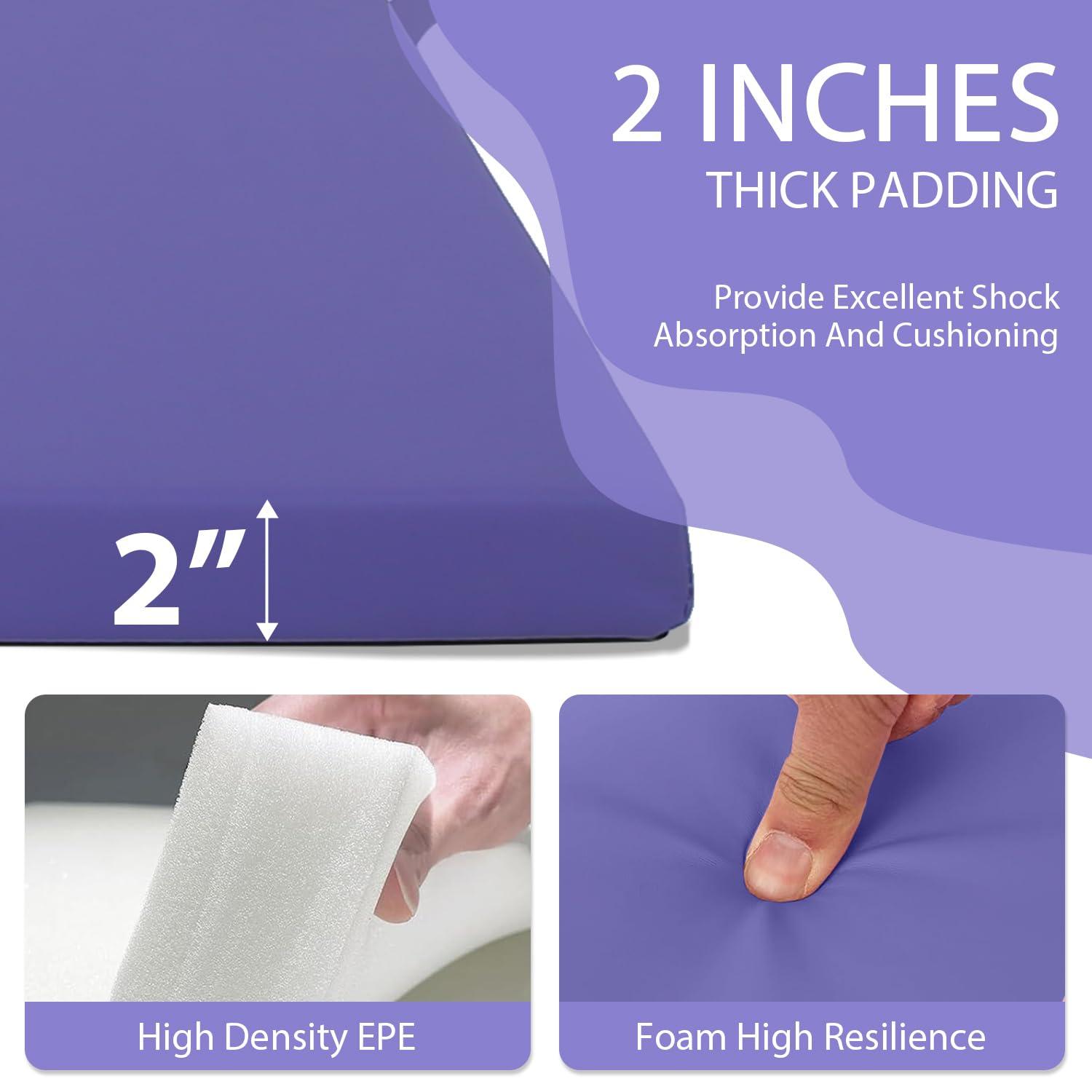PayLessHere Gymnastics Mat - Folding Gymnastic Mat for Tumbling, Stretching, Yoga & Arts - Thick PU Leather - Indoor/Outdoor