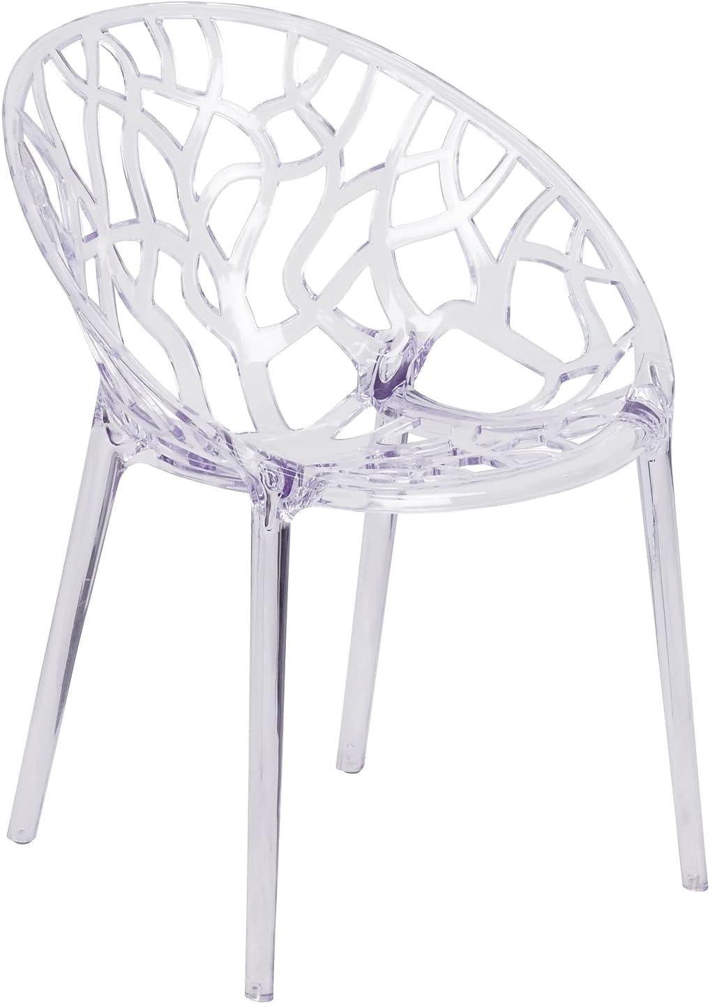 Elegant Transparent Cut-Out Design Stacking Accent Chair