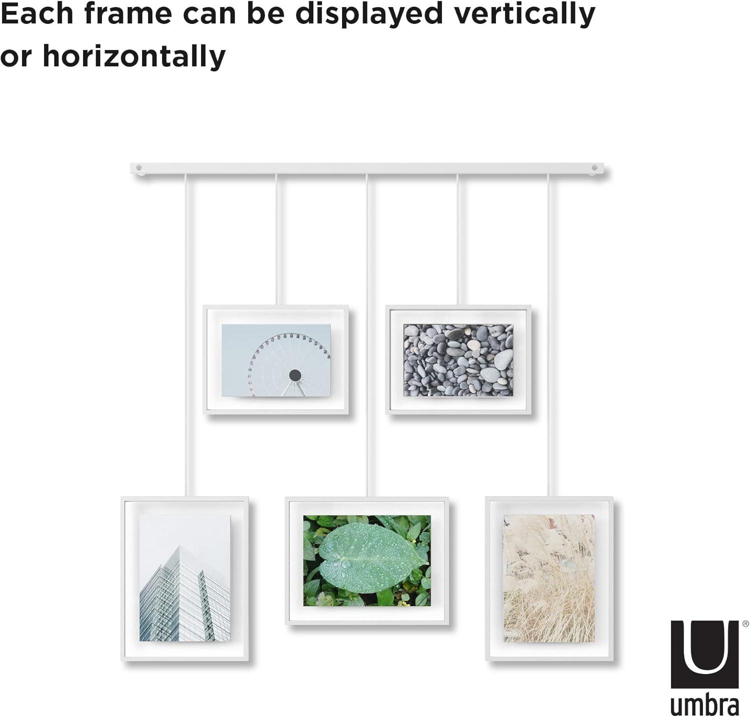 Umbra 27.38" x 26" Exhibit Gallery Multiple Images Display Frame White: Modern Wall-Mounted Steel, Holds 5 Photos