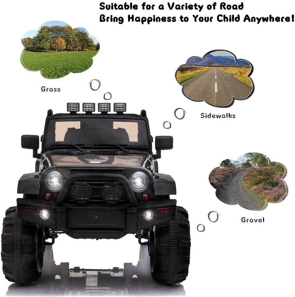 Ancheer 24V Real 2 Seater Ride On Toys Electric SUV Jeep Car With Remote Control,2WD/4WD Switchable, 4X100W Motor, Bluetooth, Music, USB, Lights