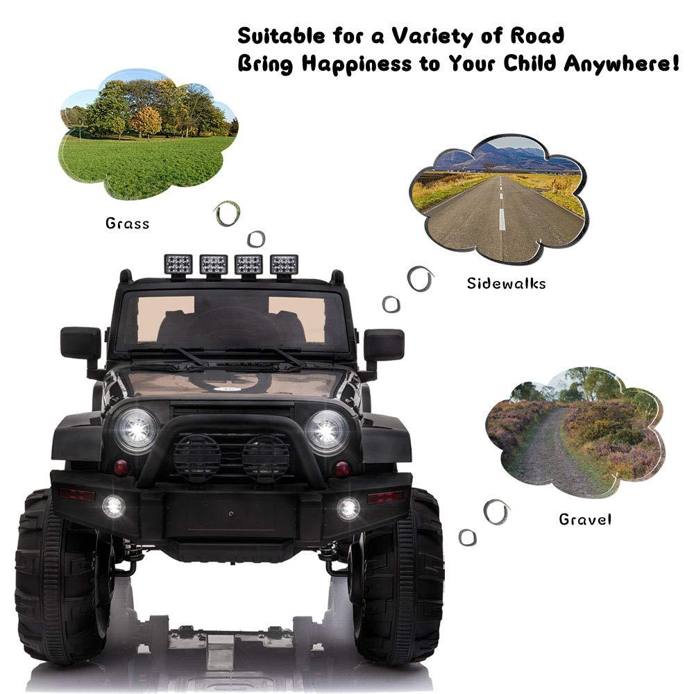 Ancheer 24V Real 2 Seater Ride On Toys Electric SUV Jeep Car With Remote Control,2WD/4WD Switchable, 4X100W Motor, Bluetooth, Music, USB, Lights