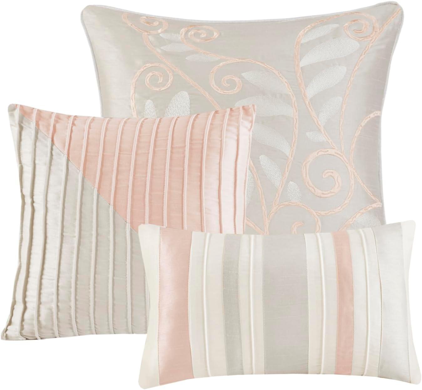 Madison Park Amherst 7 Piece Striped and Pleated Comforter Set