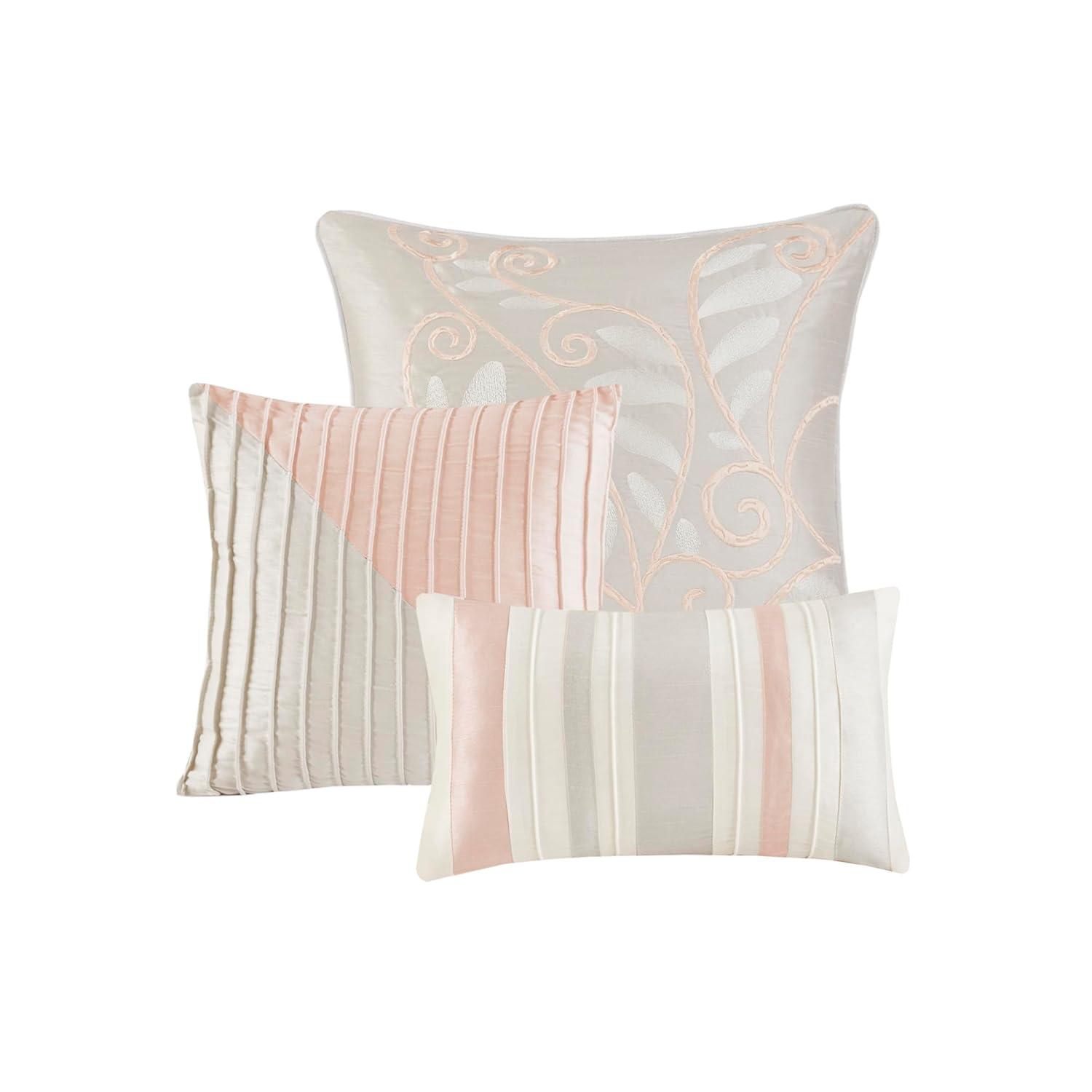 Madison Park Amherst 7 Piece Striped and Pleated Comforter Set