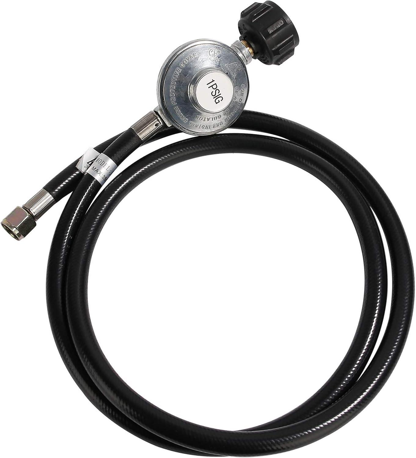 Roastove QCC1 5 ft Propane Regulator and Hose Gas Line Connector