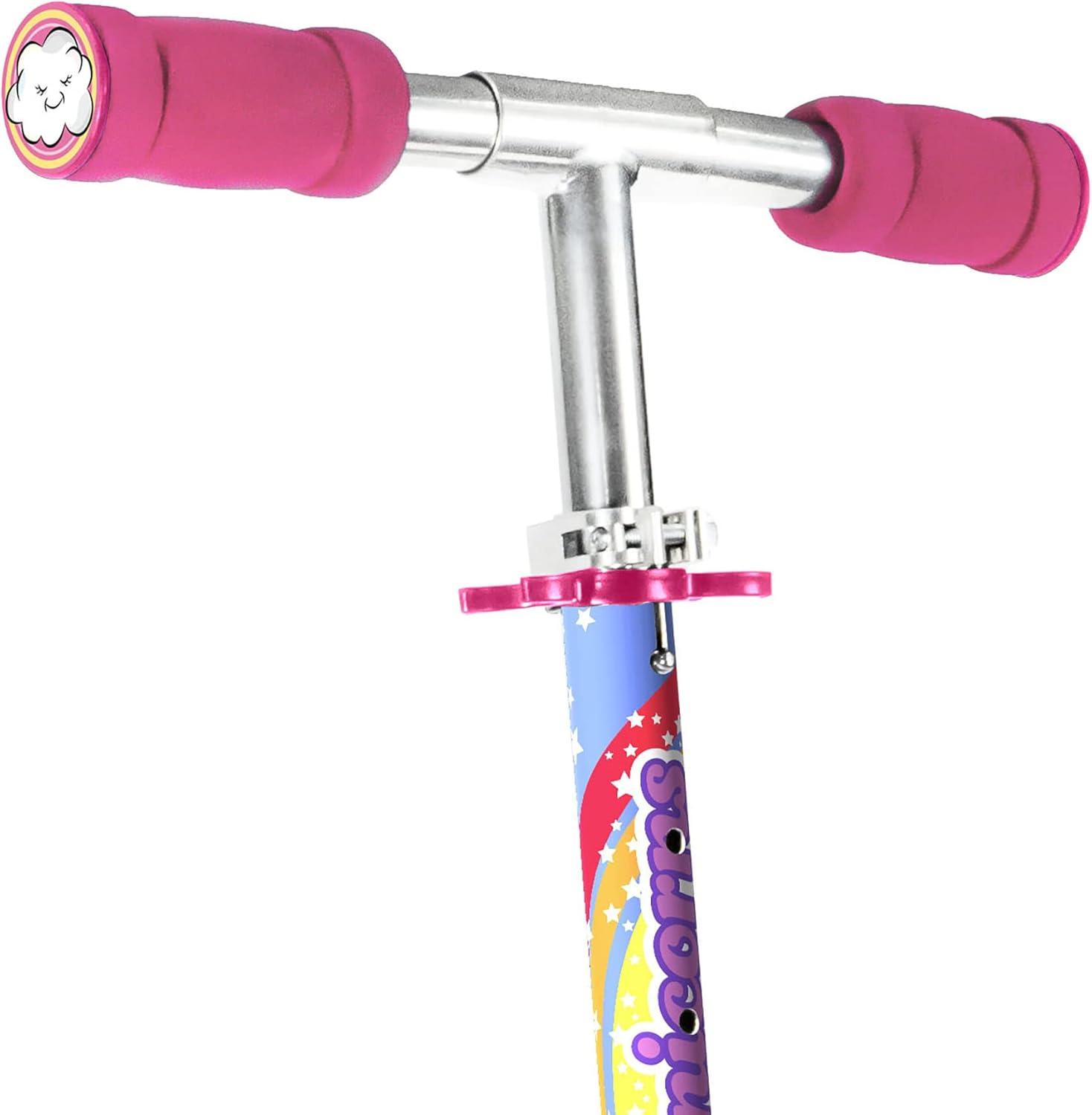 OZBOZZ Unicorn Magical Sparkles Foldable Kick Scooter with Light-up Wheels, Ages 5 and up