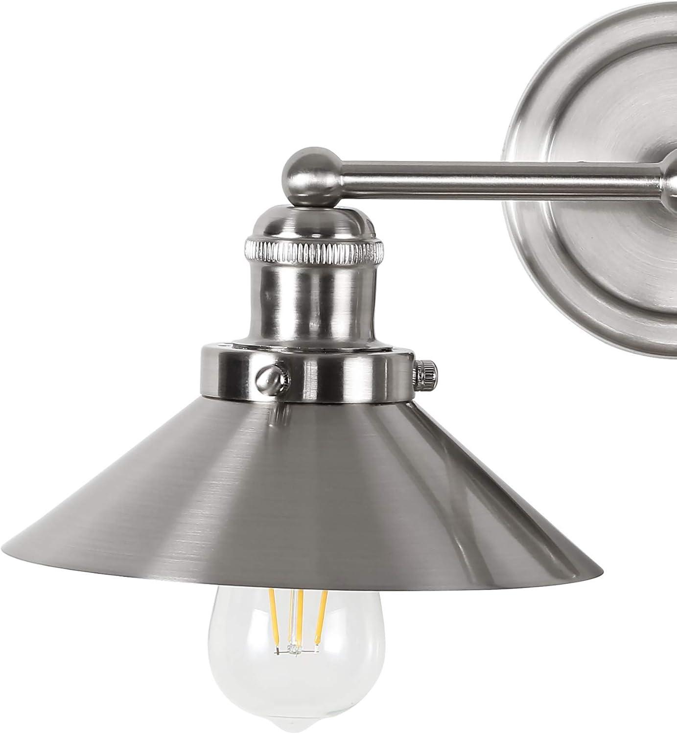 July 17.5 in. 2-Light Nickel Metal Vanity Light