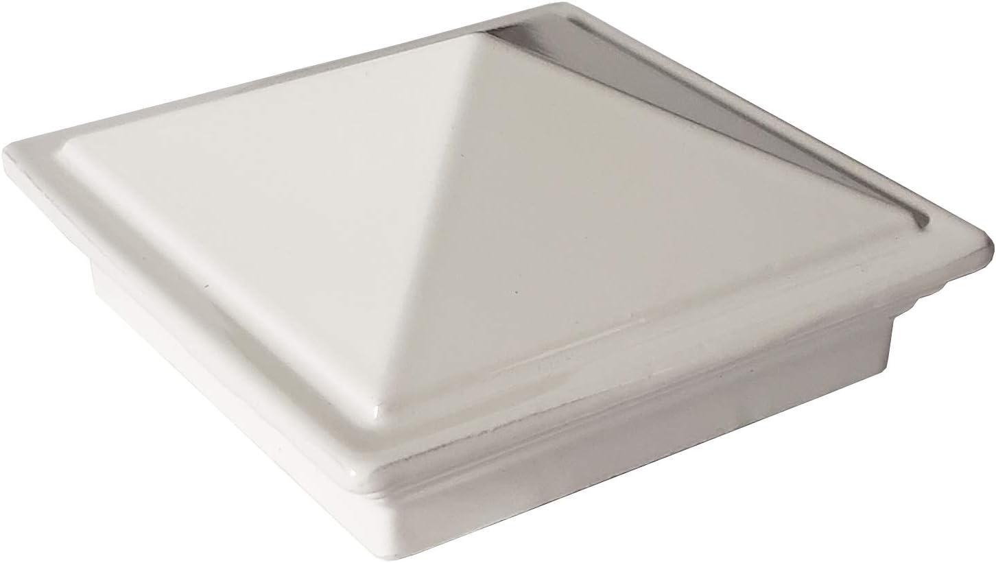 White Aluminum Pyramid Post Cap for 2" x 2" Metal Posts