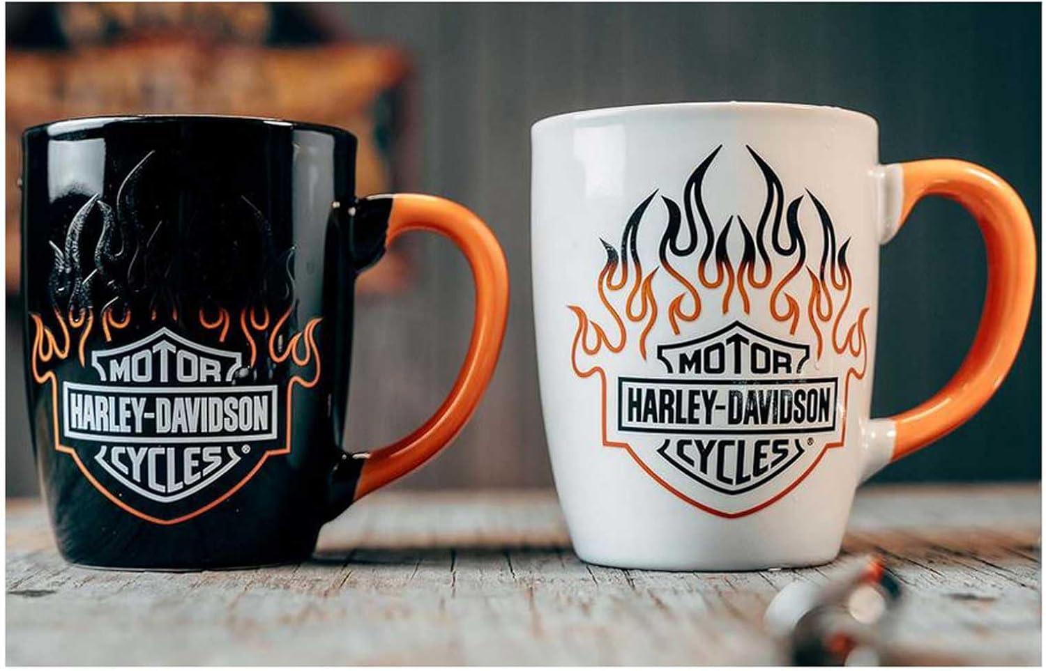 Harley-Davidson Bar & Shield Flames Ceramic Mug Set - 15 oz. - Color Change, Harley Davidson