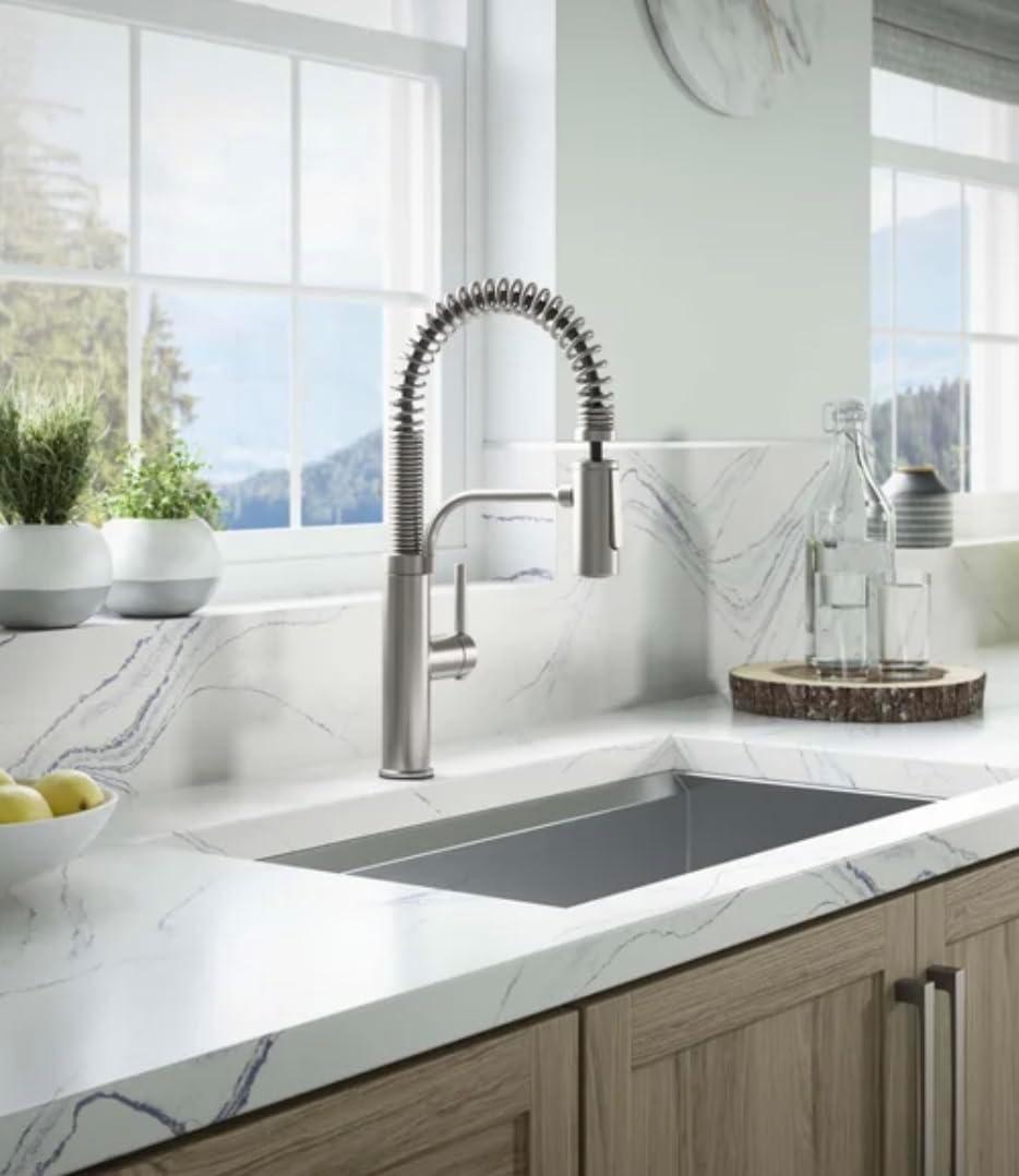 Provo Stainless Steel Semi-Pro Kitchen Faucet with Pull-out Spray