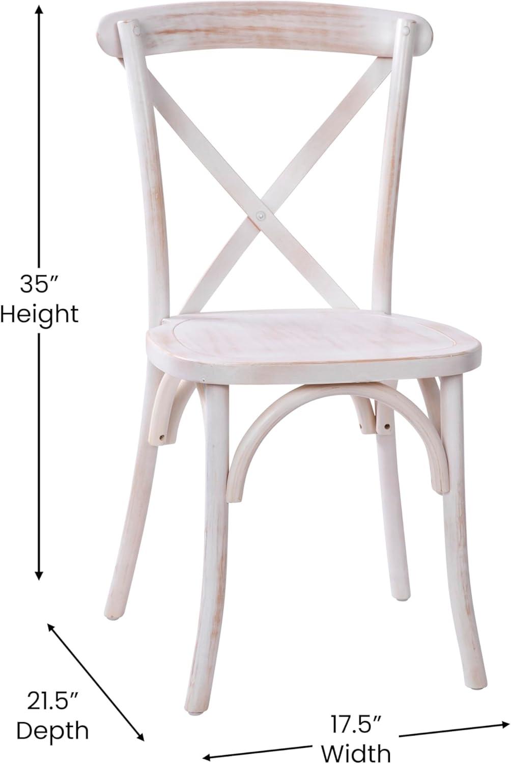 Merrick Lane X-Back Bistro Style Wooden High Back Dining Chair in Lime Wash