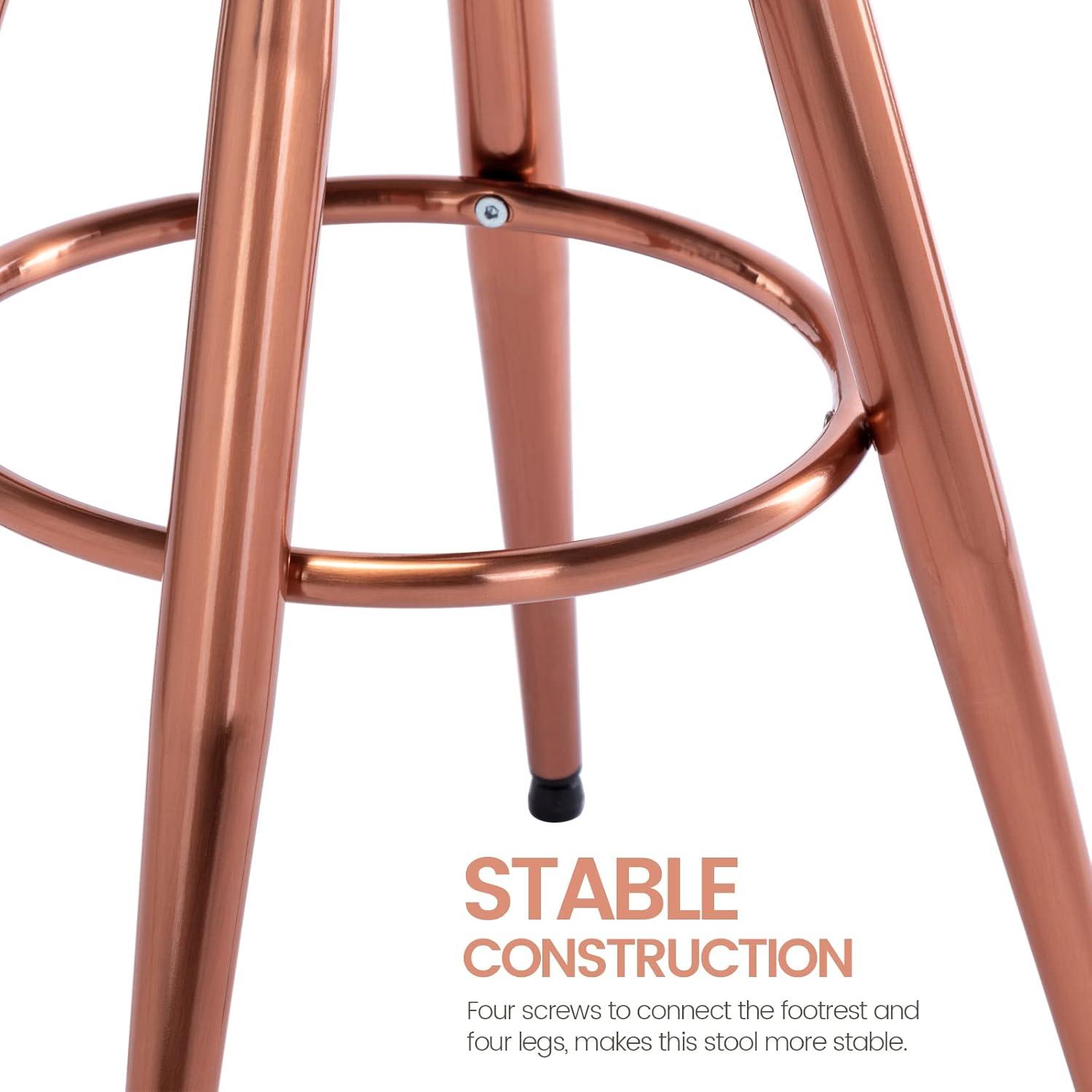 Brage Living 29-32.5 Inch Industrial Adjustable Bar Stool, Swivel Round Seat Metal Barstool with Legs, Backless Heavy Duty Airlift Bar Chair for Kitchen Dining Pub Cafe (Black)