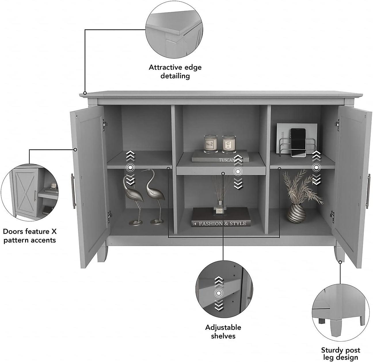 Key West Accent Cabinet with Doors in Cape Cod Gray - Engineered Wood